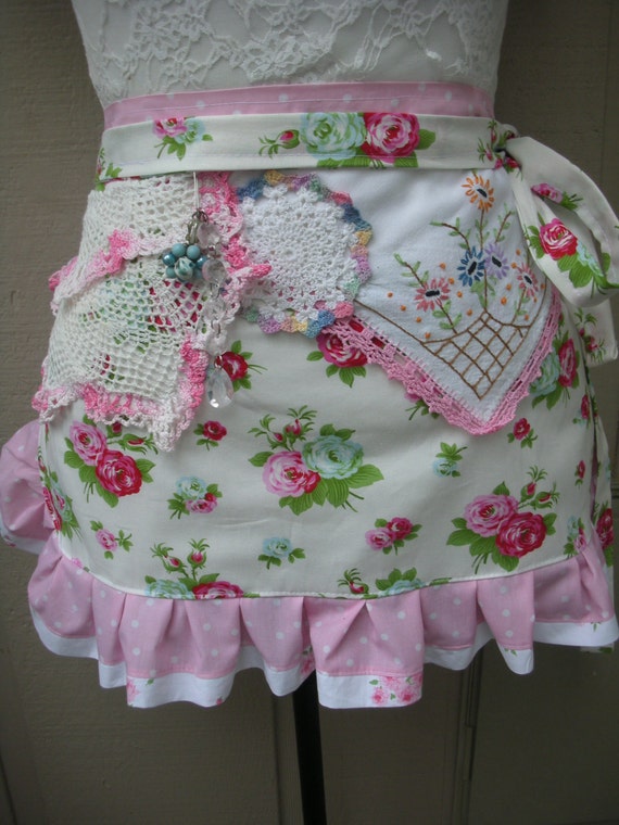 Aprons - Shabby Chic Aprons - Cottage Chic Apron - Handmade and Lacy Aprons - Handmade Vintage Inspired Aprons