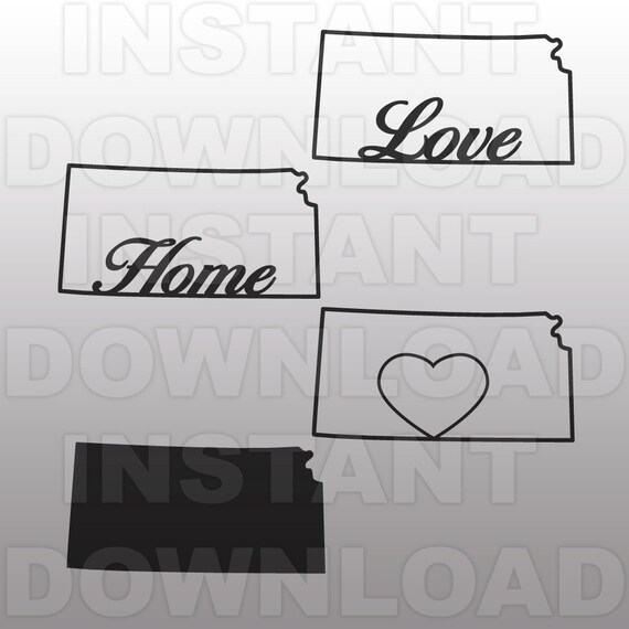 Download Kansas State Outline SVG File Commercial & Personal Use