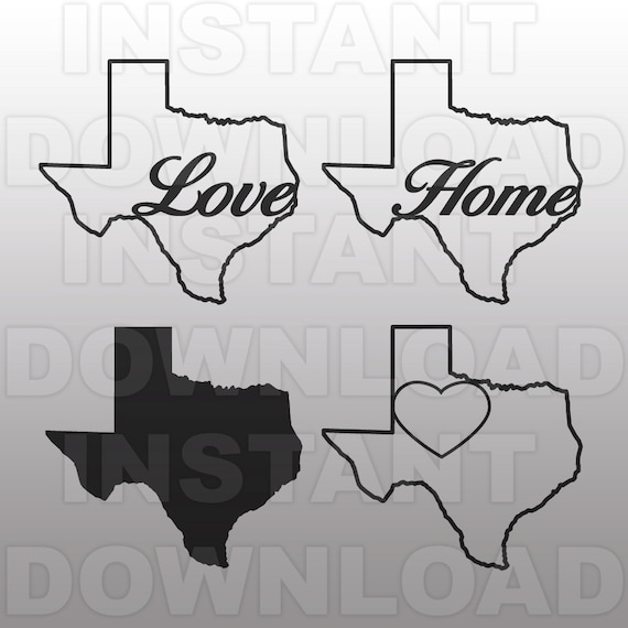 Texas State SVG FileTexas Outline SVG-Cutting Template-Vector