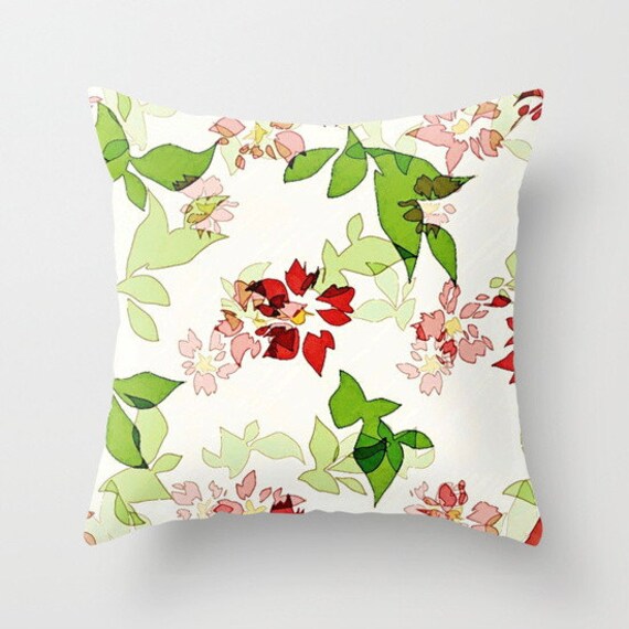 Spring Flowers Pillow Cover 16x16 18x18 or 20x20 by TinaCarroll