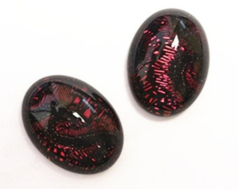 2pc 19.5x14.5mm Oval Shape Dichroic Glass Cabochons-9913