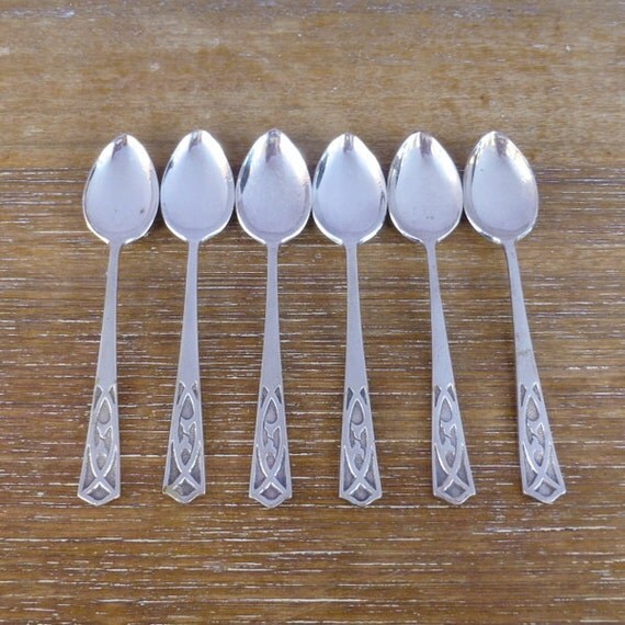 6 x Vintage Apex EPNS Tea Spoons Silver Plate by eclecticmoi
