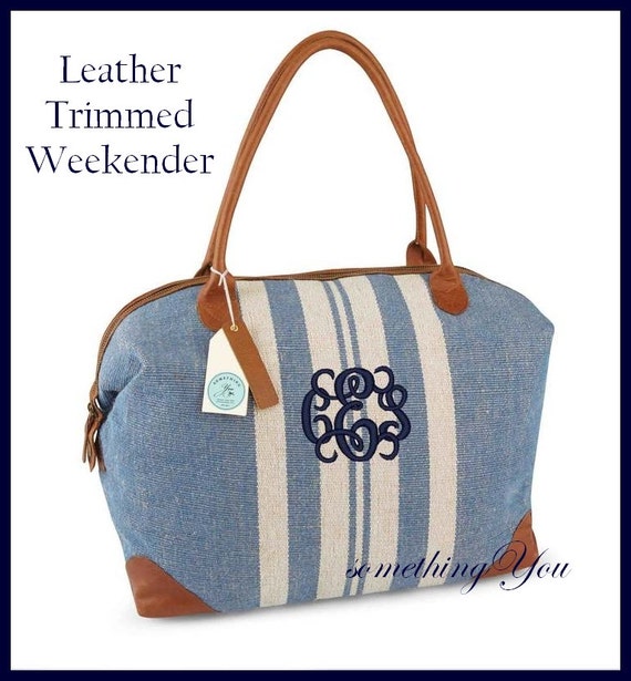 Personalized Hamptons Weekender Bag - Monogrammed Overnight Luggage ...