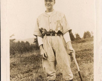 vintage photo snapshot EArly Baseba ll Player A Holds Louisville ...