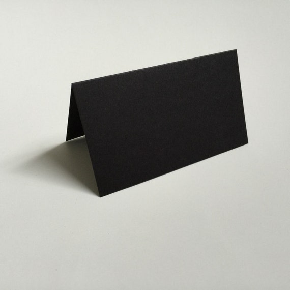 25 Black Tent Escort Cards Folded Place Cards Blank Table
