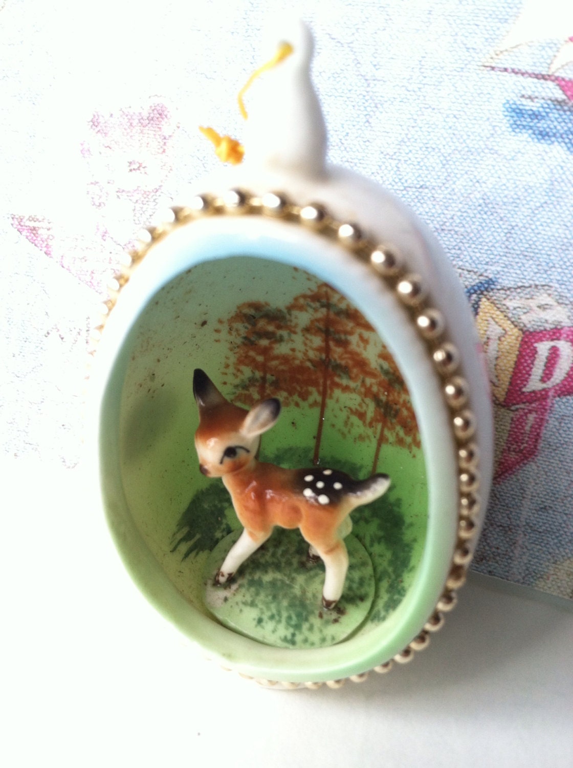 RARE Vintage Antique Bone China Ornament Egg with by MoonFaces