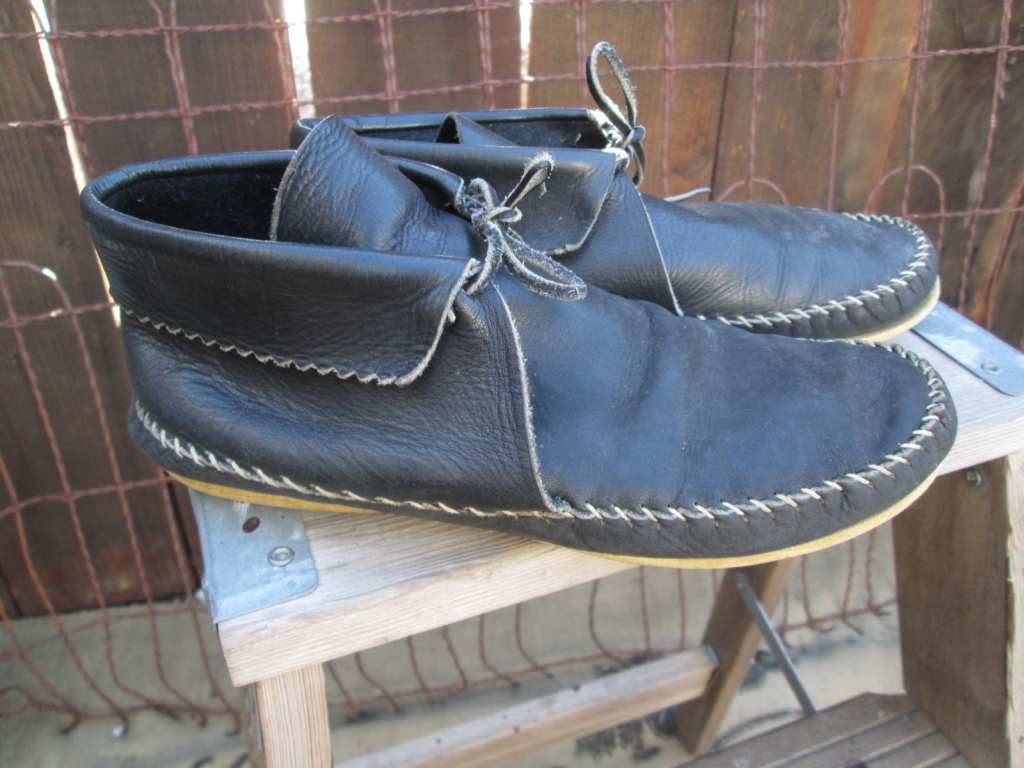 Vintage blue Moccasin ankle Boots 70s vintage navy blue