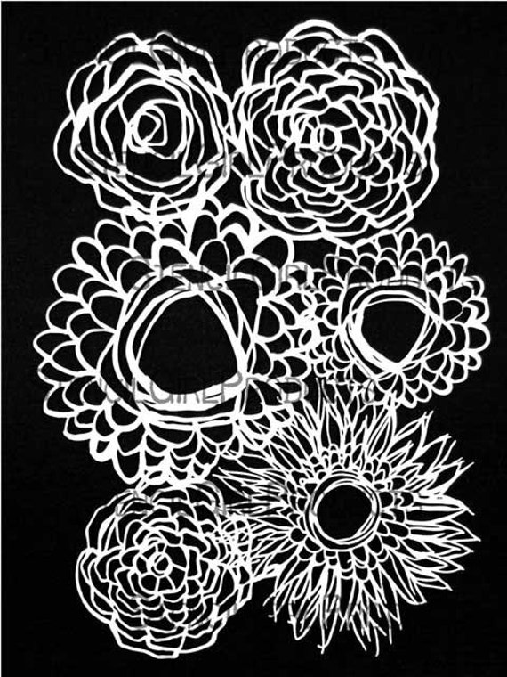 Deconstructed Floral Bouquet Stencil