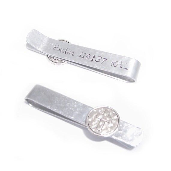 Items similar to Hammered Cross Tie Clip, Men Father Gift, Christian