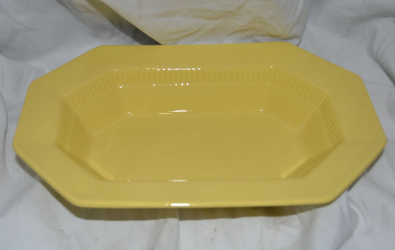 Vintage Yellow Independence Ironstone Interpace 2 Serving bowls dishes