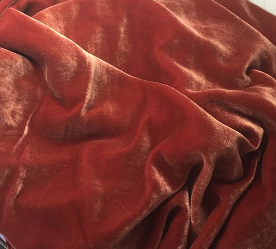 ROSE GOLD Silk Velvet Fabric 1 Yard