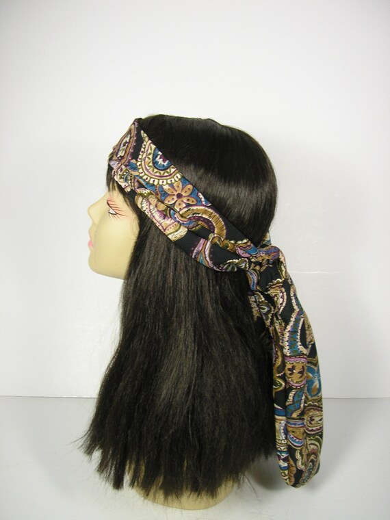 Paisley Print Head Scarf Retro Hippie Head Scarf Western Head