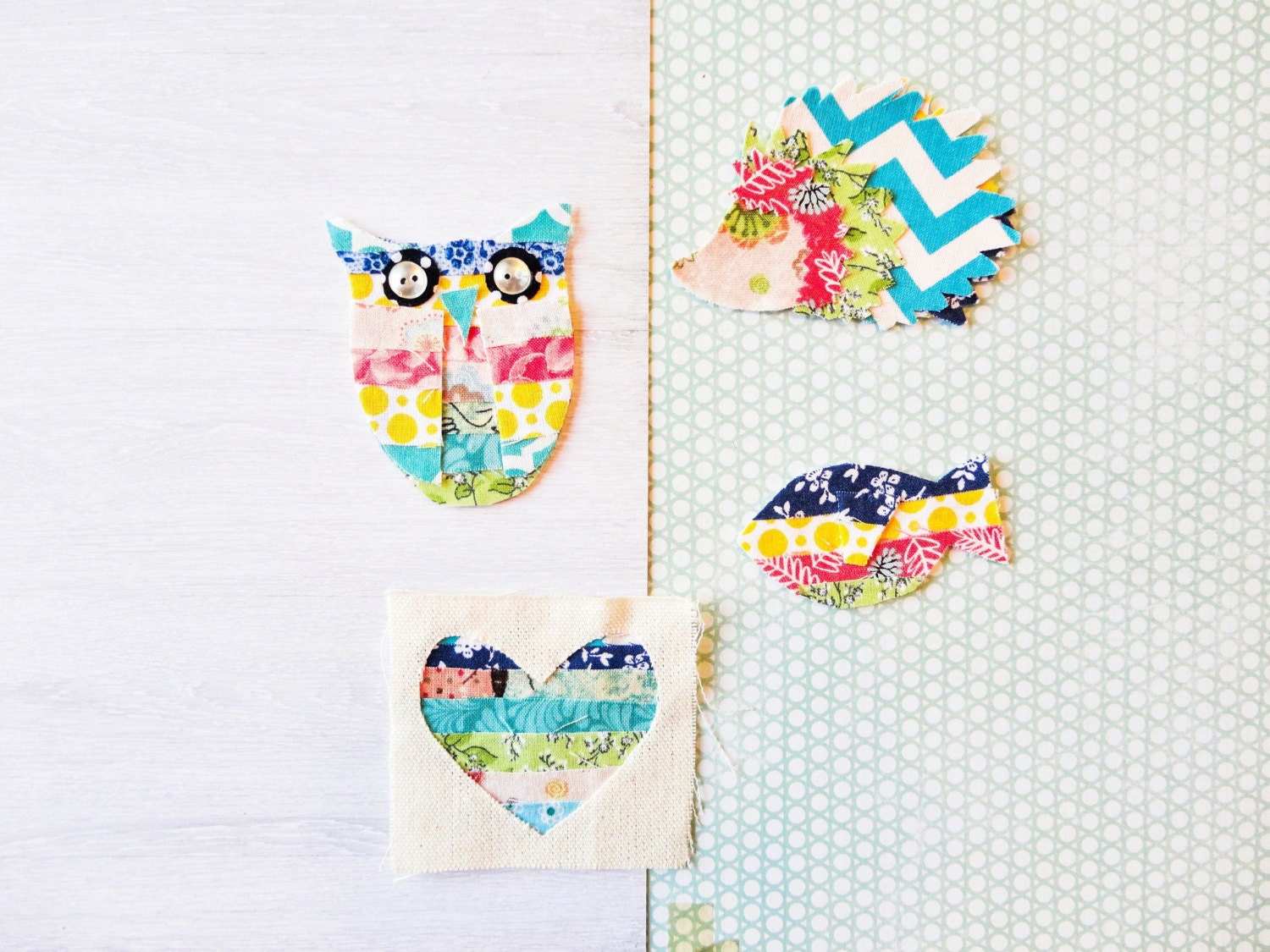 Fabric embellishments set for scrapbooking fabric layers