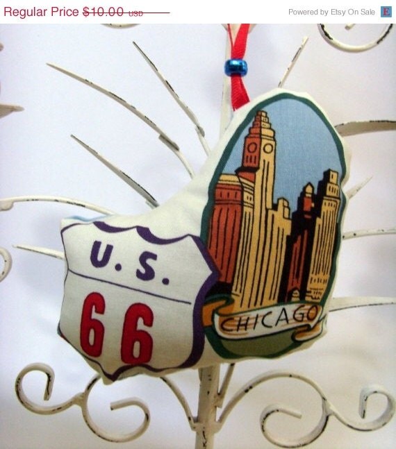 Route 66 Chicago Illinois Ornament Sachet / Sears by ME2Designs