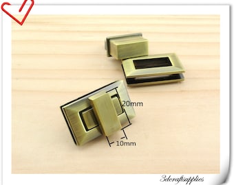 Purse lock twist purse turn lock clutch clock Polish anti bronze 3.3cm x 2cm (1.25 inch x 3/4 inch ) P132