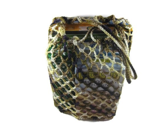 Crochet Cotton Reusable Grocery Bag Beach Bag Net Bag