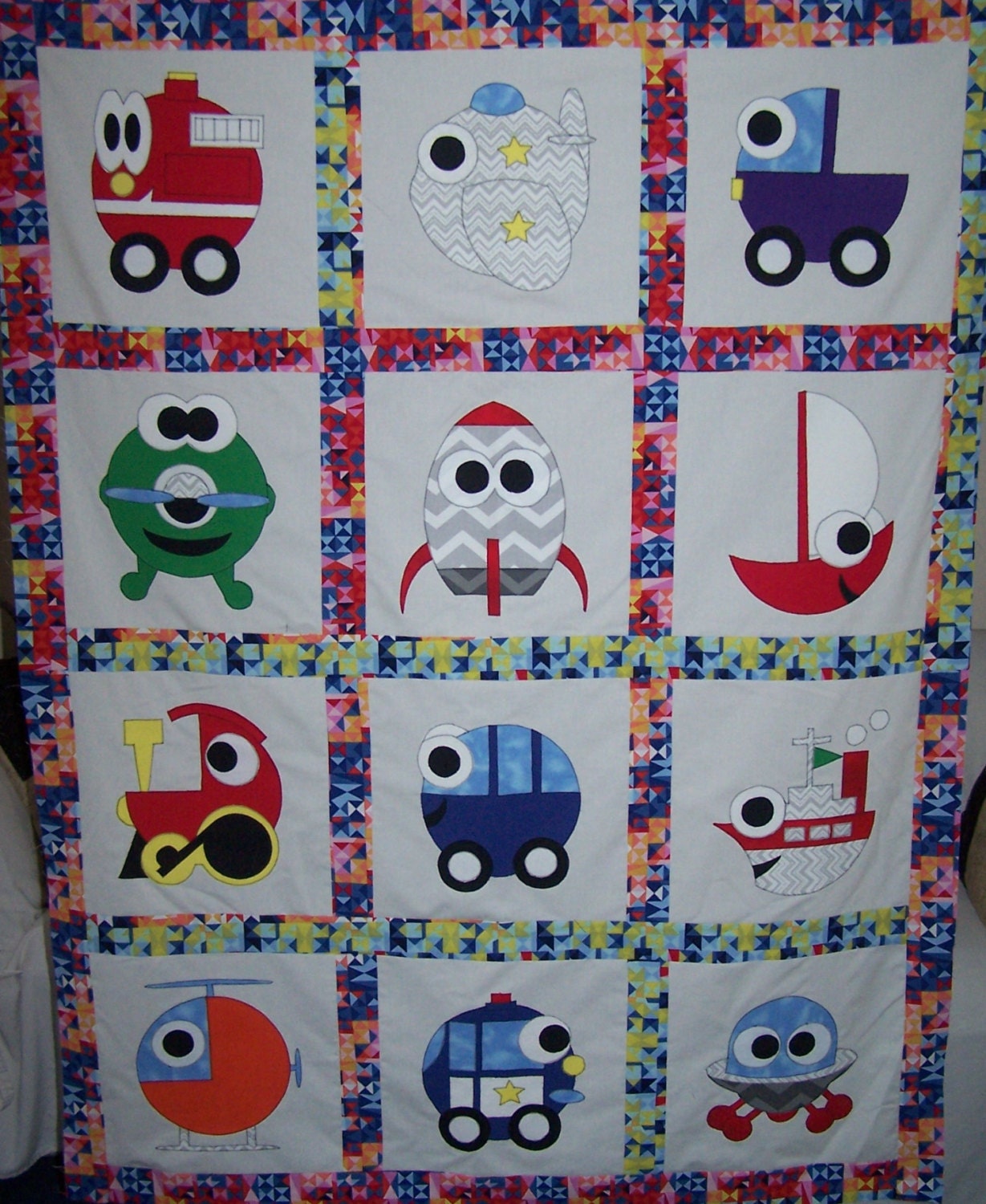 Transportation Applique Quilt Pattern Cars Trucks Trains