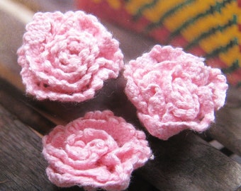8 pcs - 30mm crochet flower appliques - AP015