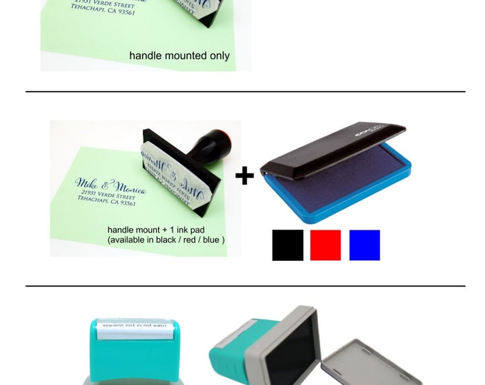 Personalized Custom Made Handle Mounted or Self Inking Return Address stamp Rubber Stamp R284