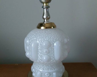 Vintage White Glass Table Lamp