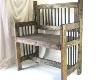 Industrial Furniture - Rustic Reclamed Wood Bench