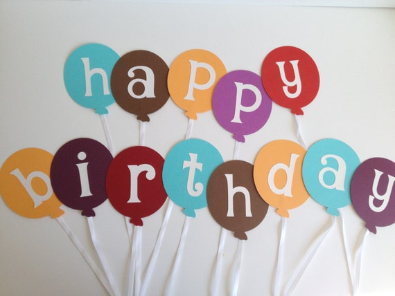 Items similar to Balloon Happy Birthday Banner on Etsy