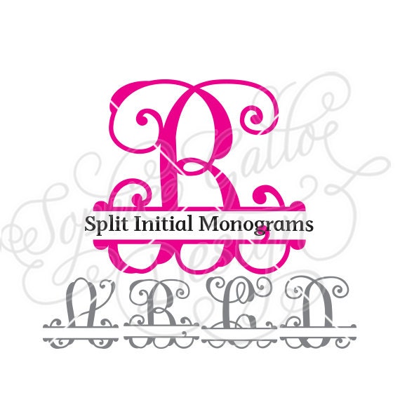 Download Split Monogram Script Set #1 SVG, DXF digital download ...