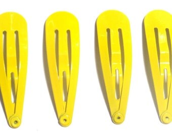 24 Pcs - 40 mm Girl Hair Snap Clips findings Yellow Color
