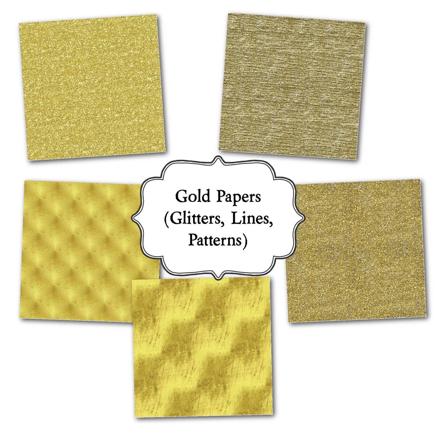 GOLD digital scrapbook papers kit 1 (set of 10) from lauriesboutique