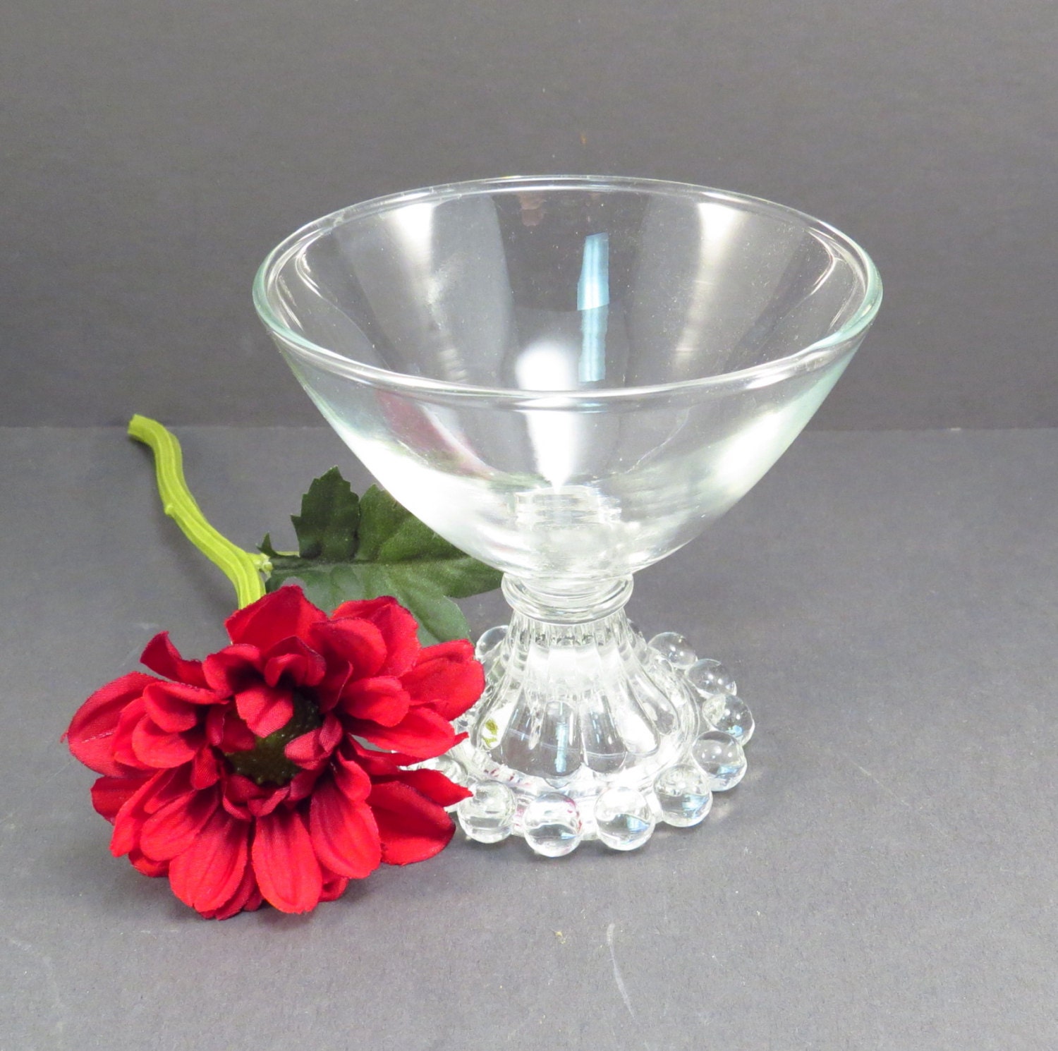 Candlewick Beaded Boopie Sherbert Glass Vintage 1950s Anchor