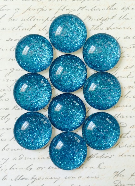 10 Teal Push Pins Glass Push Pins Office Push by TheVelvetVine