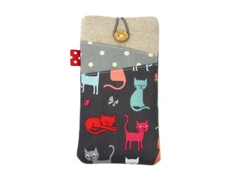 Cat Phone Case, Galaxy S8 Plus, Nexus 6P, LG G6 Case, Moto 5G, Google Pixel XL, Samsung S7 Edge, Huawei Phone Case, Fabric Phone Sleeve