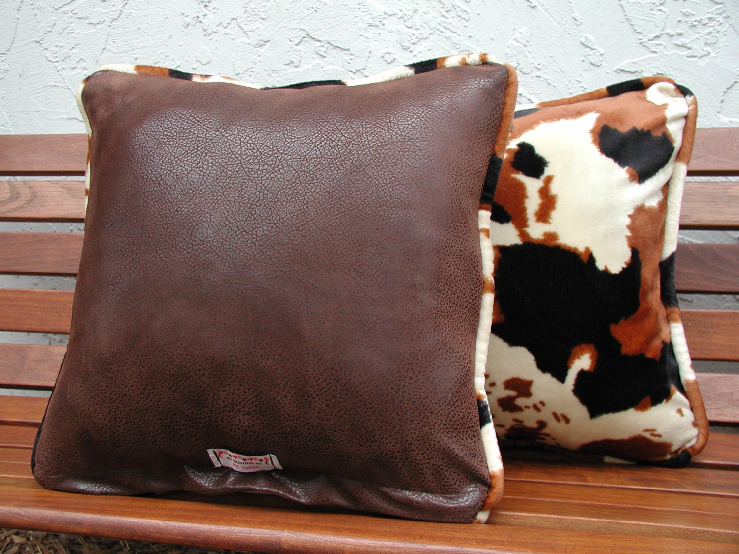 brown cow print pillows