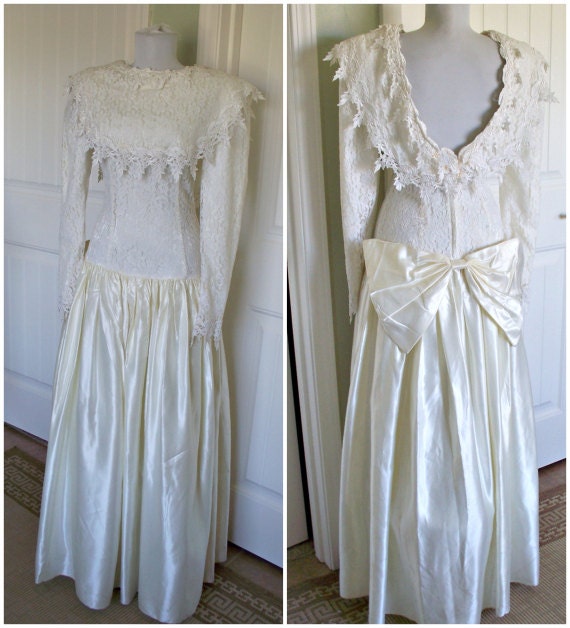 Vintage Jessica McClintock Wedding Dress Looks Like 30s 40s   Il 570xN.758395538 Oqj7 