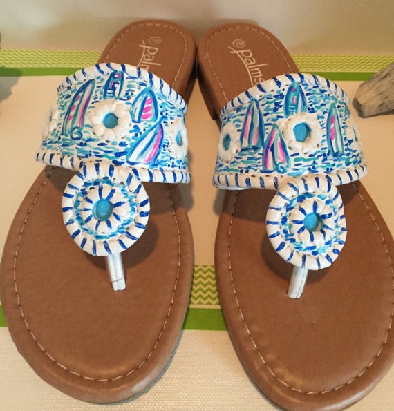 Items similar to Hand painted sandals in an inspired Red Right Return