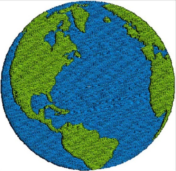 Earth Embroidery Design for Machine Embroidery Instant