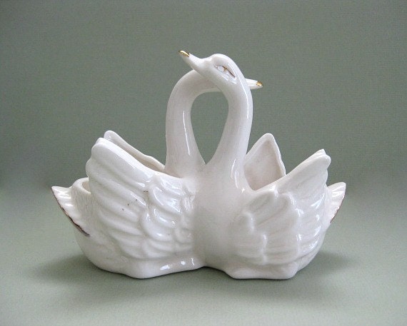 ceramic swan figurine