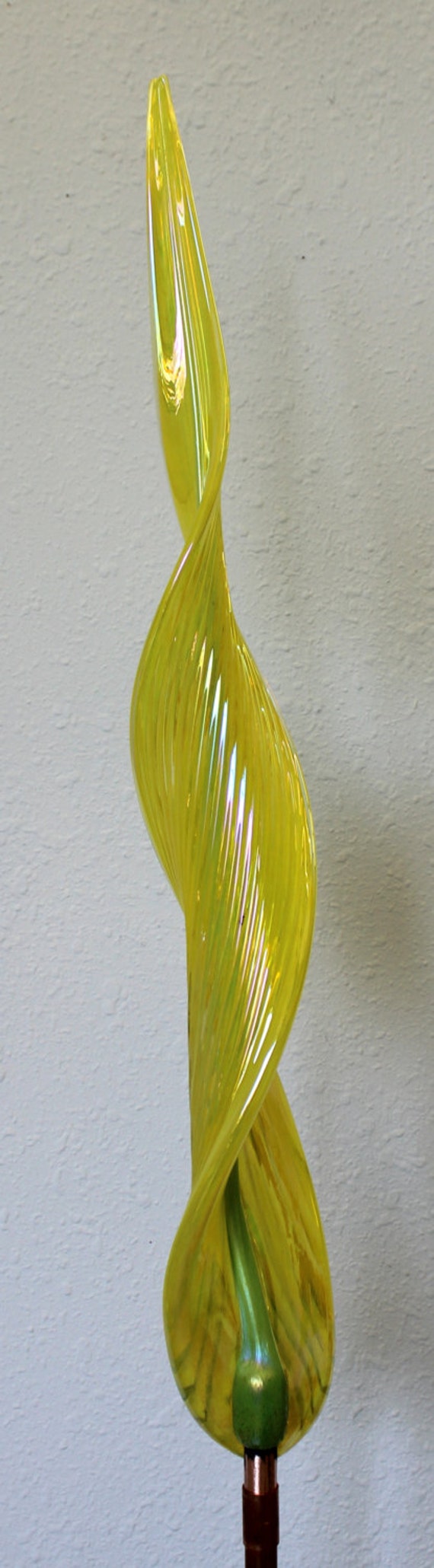 Hand Blown Glass Garden Art Outdoor Sculpture Decor by oneilsarts