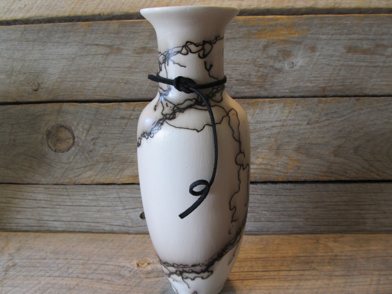 Horse Hair Pottery Skinny Vase 3 made in Wyoming