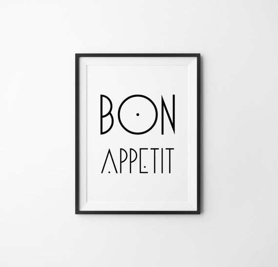 Kitchen Wall Art Kitchen Art Bonappetit Print by MILKANDPAPER