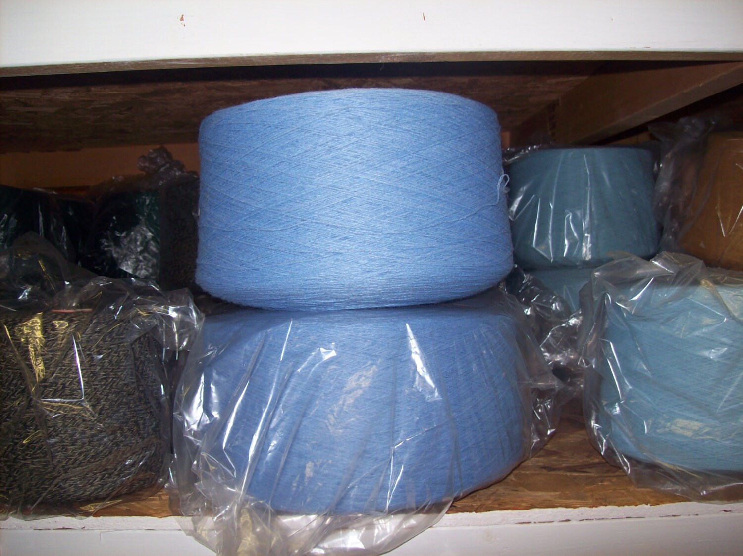 Blue Acrylic Yarn on Cones 2/17 Acrylic Fingering Weight