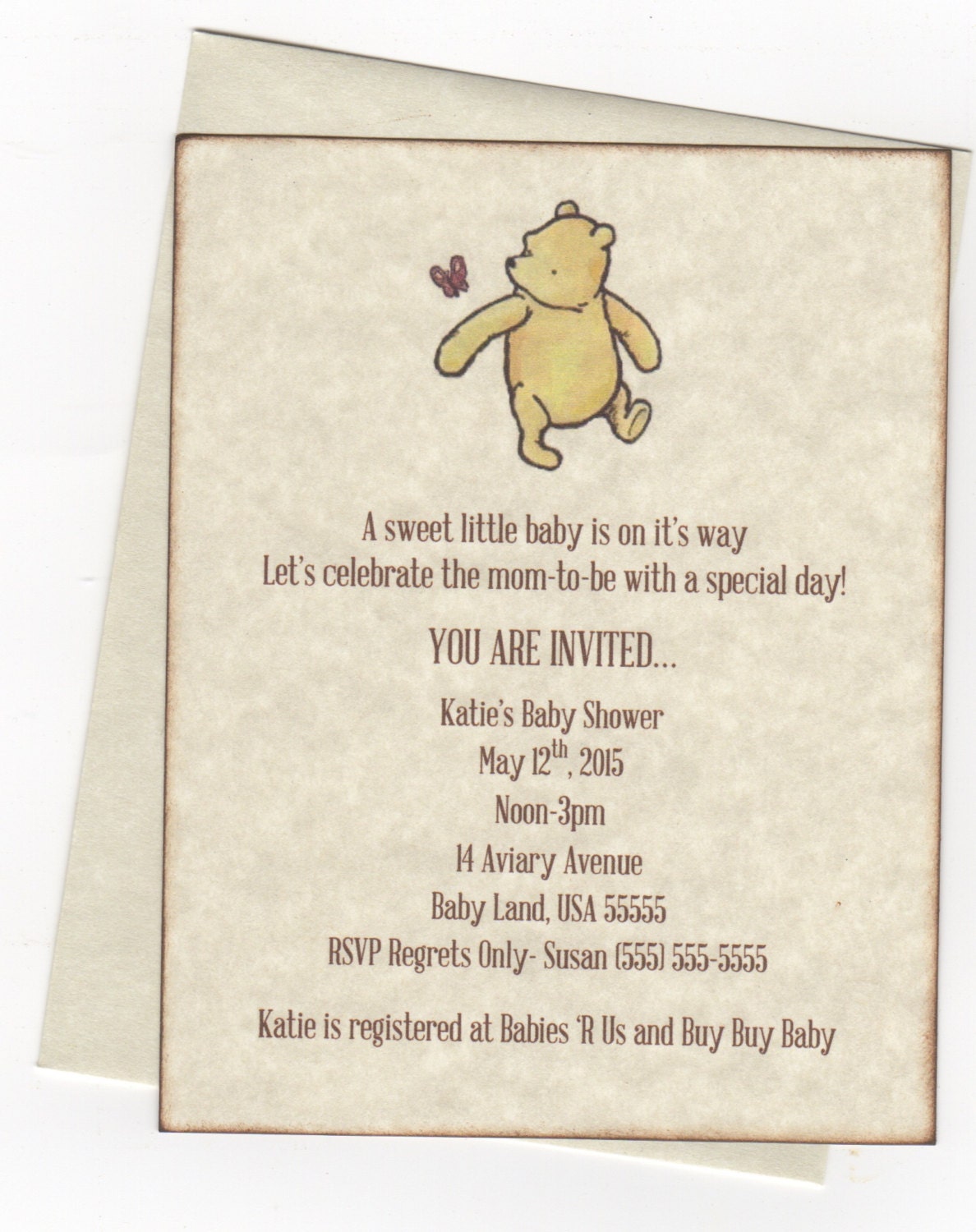 10 Winnie The Pooh Invitations Baby Shower by luvs2create2 on Etsy