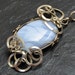 Blue Agate Pendant, Silver Pendant, Wire Wrap Pendant, Gemstone Pendant, Bue Lace Agate, Blue Stone Pendant, Necklace Pendant