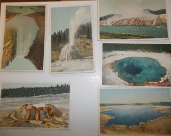 Yellowstone Park Vintage Postcard lot 1940.s Yellowstone postcard, Vintage postcard y101