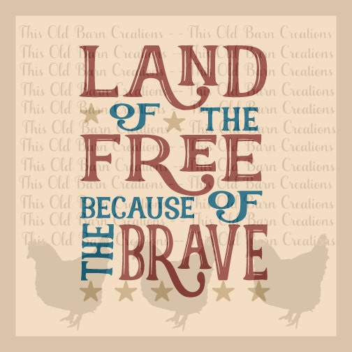 land of the free because of the brave clipart