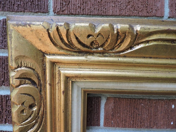 Vintage MEXICAN Carved Wood Bright GOLD Picture Frame c1970s 8 x 10 for ...