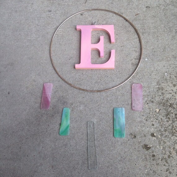 Diy Initial Stained Glass Wind Chime Sun Catcher Kit Pre Drilled Diy Initial Stained Glass Wind Chime Sun Catcher Kit Pre Drilled Cut Smooth Colored All Included Great Hand Made Personalized Gift From