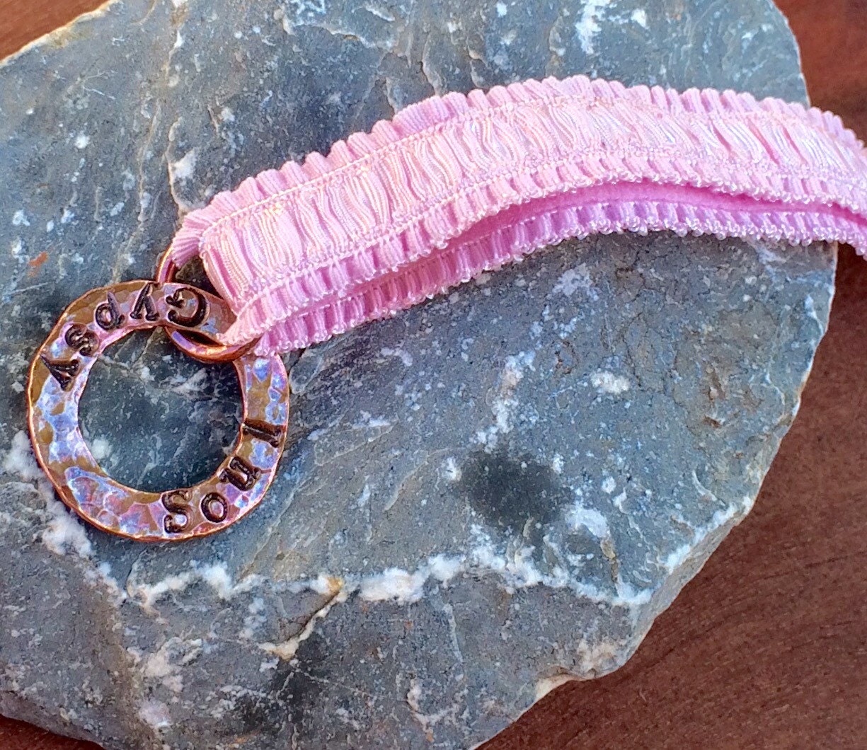 Hair Tie BraceletStamped Washer JewelryRuffly by TheFreckldIris
