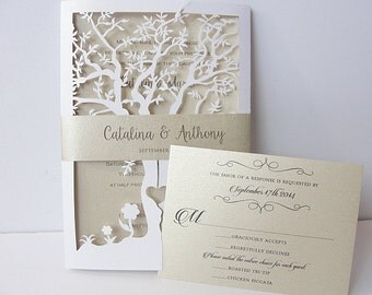 Fall Wedding Invitation Laser Cut Tree Invite Rustic Fall Wedding Invitation Laser Cut Tree Invite Rustic