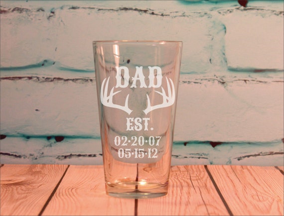 antler dad beer glass